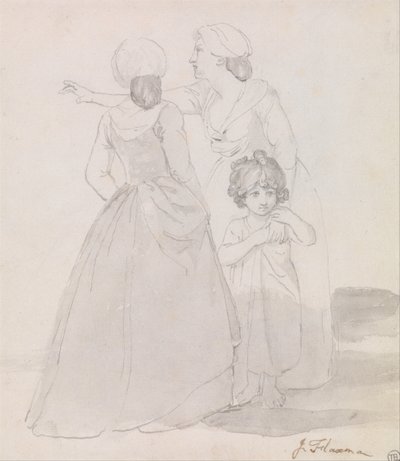 Two Women and a Child by John Flaxman